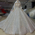 Muslimischen Luxus Elfenbein Brautkleider Kleider 2025 Kristall Perlen Sexy Braut Kleid HM67226 Nach Maß 