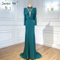 Vestidos de noche musulmanes de satén con corte sirena, elegantes vestidos blancos con cuentas para mujer, vestidos de fiesta LA6430 