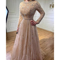 Vestidos de noche musulmanes de lujo de Dubái, de corte A, color rosa, con cuentas, para mujer, para boda, fiesta, talla grande 2025 LA71803C 