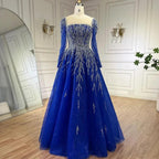 Serene Hill - Vestidos de noche largos de Dubái, de lujo, musulmanes, rosas, corte A, con cuentas, para mujer, para fiesta de bodas 