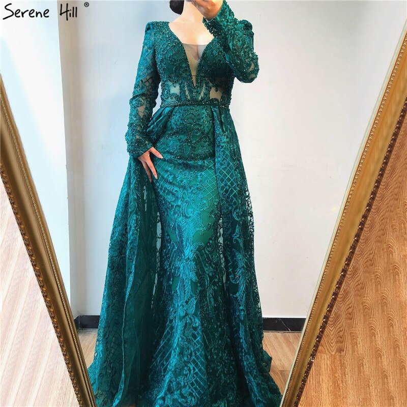 Muslim Pink Mermaid Elegant Luxury With Train Evening Party Wear Dresses Gowns 2025 For Women Plus Size LA70159