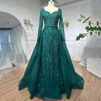 Muslimischen Royal Blau EINE Linie Schatz Perlen Luxus Dubai Abendkleider Kleider Für Frauen Hochzeit Party 2025 LA72221 