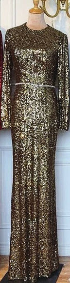 On Sale no return no refundSale Muslim Silver Mermaid Elegant Evening Dresses Gowns  2025 Long Sleeves Sparkle For Women Party LA70690