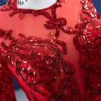 Vestidos de novia musulmanes rojos brillantes 2025, vestidos de novia de lujo con encaje fruncido HM67298, hechos a medida 