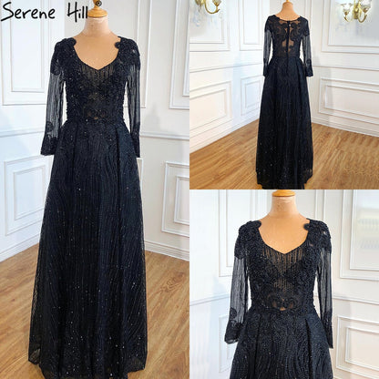 Muslim Pink With Train Evening Dresses 2025 Elegant A-Line Beaded Luxury For Women Party LA70773
