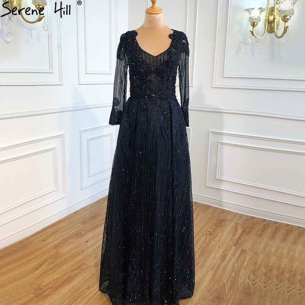Muslimischen Rosa Mit Zug Abendkleider 2025 Elegante A-linie Perlen Luxus Für Frauen Party LA70773 