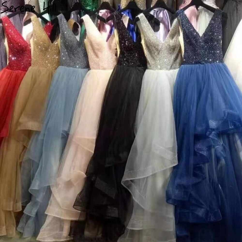 Navy Blau A-linie Abendkleider Kleider 2025 Ärmellose Perlen Sexy Für Frauen Hochzeit Party LA71125 