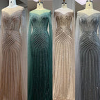 Nude Arabisch Meerjungfrau Cape Ärmel Oansatz Perlen Abendkleider Luxus Kleider 2025 Für Frauen Hochzeit Party LA72012 