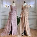 Nude Mermaid Sexy High Split With Skirt Beaded Long Evening Dresses Gowns For Women Wedding Party 2025 LA71944