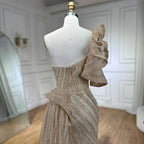 One-Shoulder Nude Meerjungfrau mit Überrock Perlen Abendkleid Kleid für Damen Hochzeit Party 2025 LA72389 