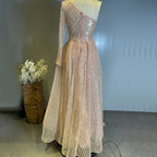 Peach Mermaid Overrok Luxe Avond Jurken 2025 Kralen Elegante Sexy para fiesta de mujer LA71563 