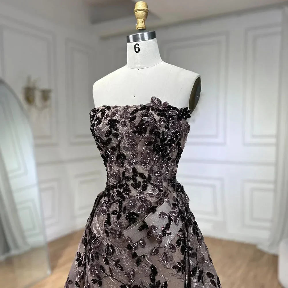 Pink A Line Elegant Off the Shoulder Luxury Beaded Sequins Dubai Evening Dress for Women Party 2025 LA72388