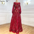 Sale Pink A-Line Luxury Evening Dresses 2025 lantern Long Sleeves Beading Lace Formal Dress LA70676