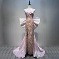 Pink Classic Mermaid Evening Dresses Open Split with Skirt 2025 Dubai Formal Gowns for Women Party LA72111