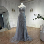 Pink  High Split Mermaid Elegant Evening Dresses Gowns Luxury Beaded 2025 For Women Party LA71582