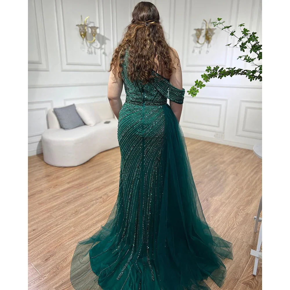 Vestidos de noche elegantes de sirena con cuentas y abertura alta en color rosa de lujo para mujer, fiesta LA71371 