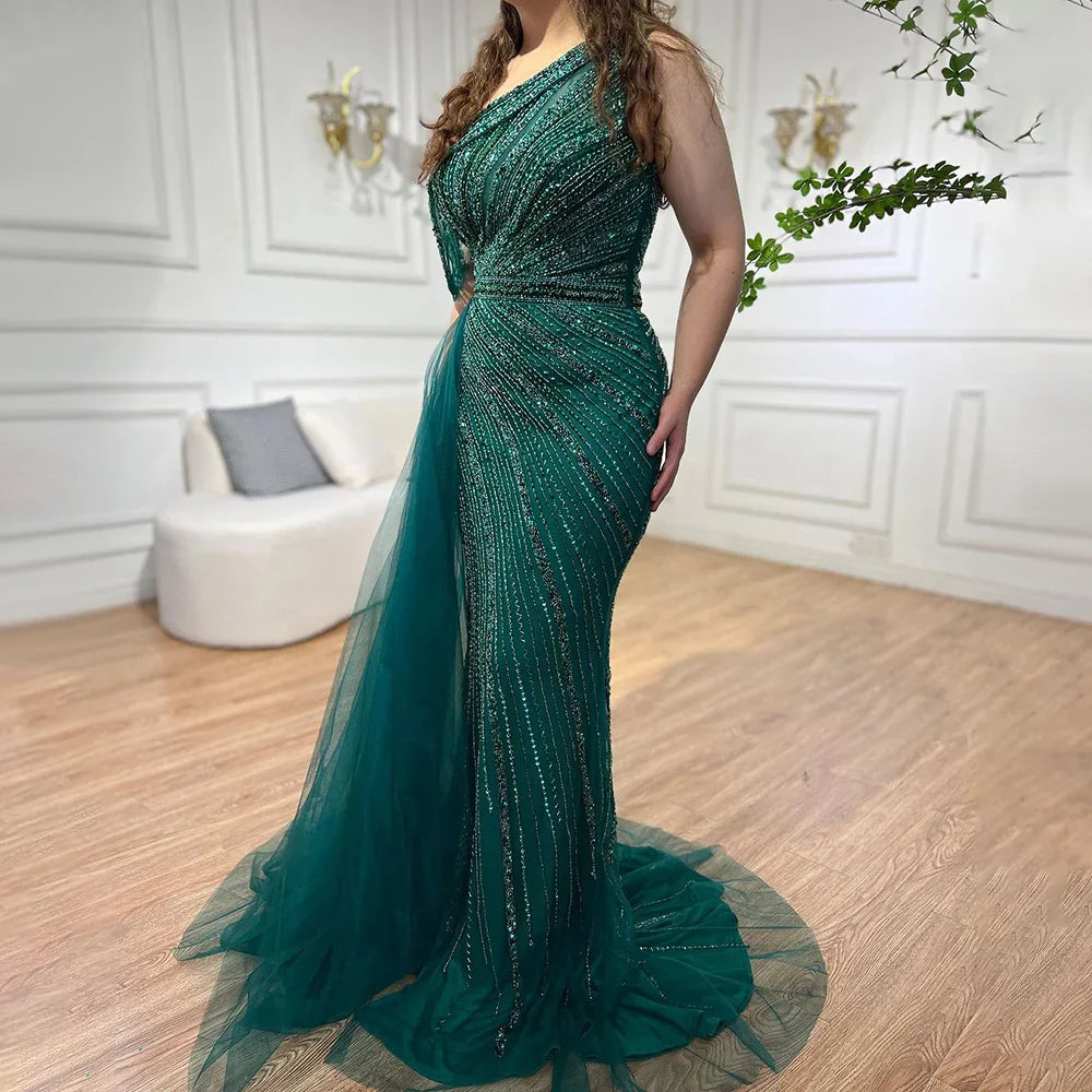 Vestidos de noche elegantes de sirena con cuentas y abertura alta en color rosa de lujo para mujer, fiesta LA71371 