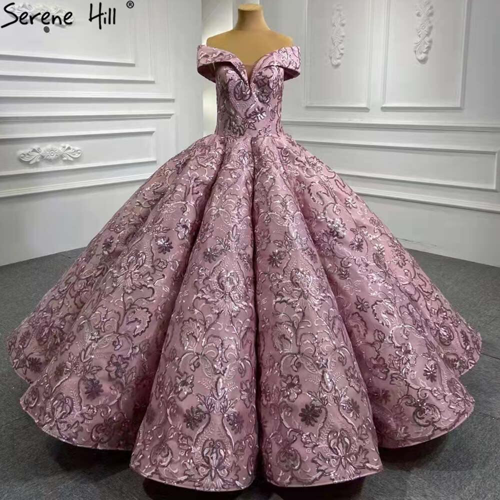 Rosa Luxus Brautkleider Kleider 2025 Stickerei Lace Up Brautkleider HM66590 Nach Maß 