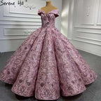 Rosa Luxus Brautkleider Kleider 2025 Stickerei Lace Up Brautkleider HM66590 Nach Maß 