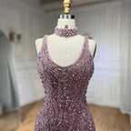 Rosa Meerjungfrau Elegante Ärmellose High Split Luxus Dubai Abendkleider Kleider Für Frauen Hochzeit Party 2025 LA72259 
