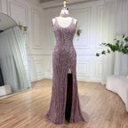 Rosa Meerjungfrau Elegante Ärmellose High Split Luxus Dubai Abendkleider Kleider Für Frauen Hochzeit Party 2025 LA72259 