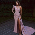 Rosa Mermiad High Split Abendkleider Kleider 2025 Elegante Spitze Perlen Sexy Für Frauen Party LA71210 