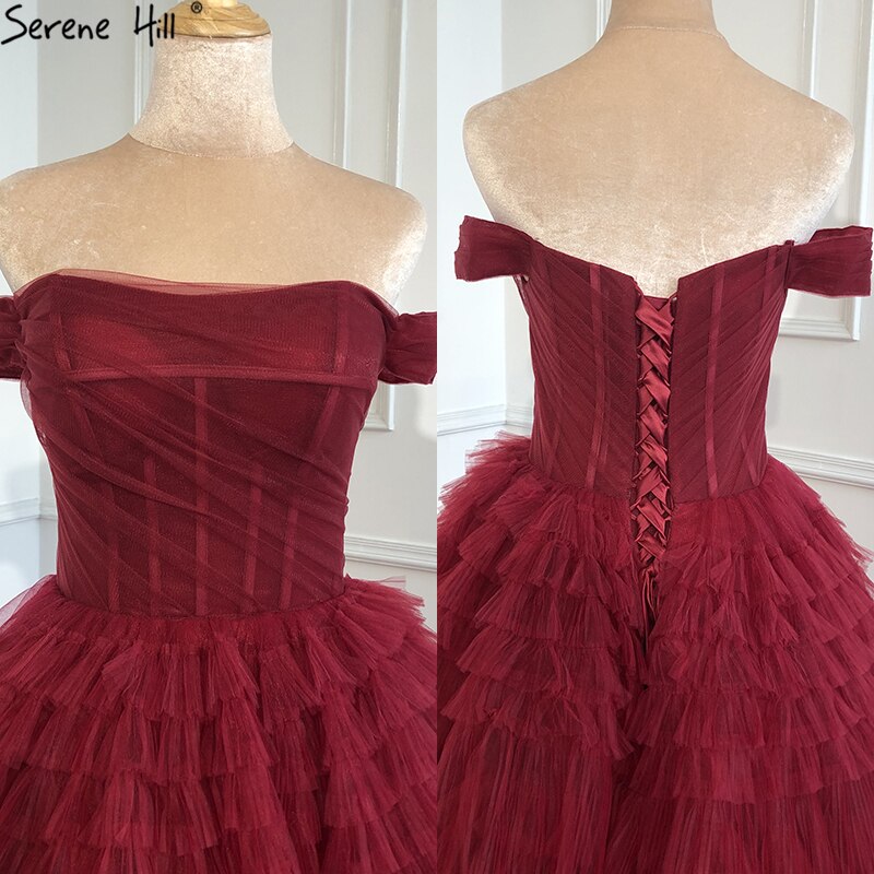 Pink Off Shoulder Wedding Dresses 2025 Tiered Sexy Simple High Quality Bridal Gowns HM67120 Custom Made