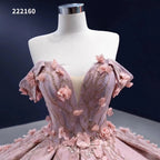 Pink Sexy Off Shoulder Luxury Beaded Appliques Lace Up Bride Gowns Wedding Dress 2025 High End Custom Made HM222160