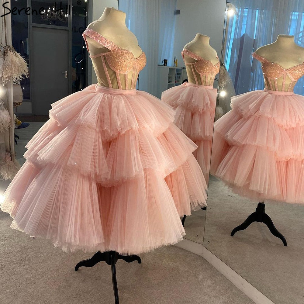 Vestidos de noche rosas, sencillos y sexys, con cuentas, hasta los tobillos, para mujer, fiesta, LA71209 