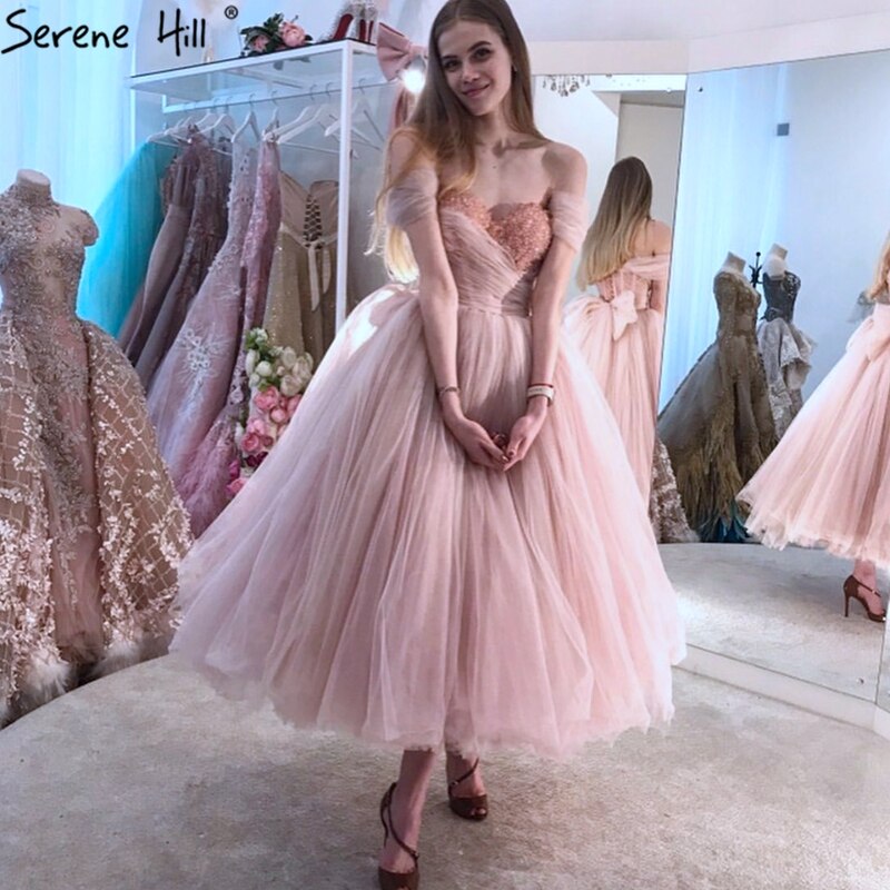 Rosa ärmelloses, schlichtes Abendkleid mit Herzausschnitt und Perlenbesatz, knöchellang, formelles Kleid, Design 2025 LA70702 