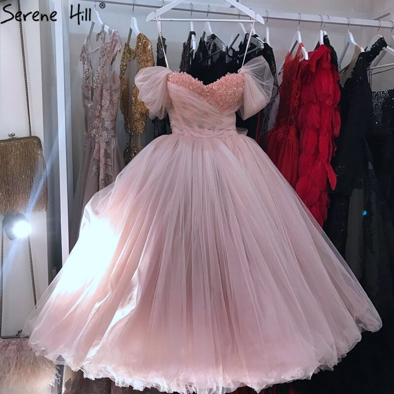Rosa ärmelloses, schlichtes Abendkleid mit Herzausschnitt und Perlenbesatz, knöchellang, formelles Kleid, Design 2025 LA70702 