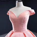 Rosa Liebsten Satin Brautkleider 2025 Handgemachte Blumen Lace Up Sexy Brautkleid HM66752 