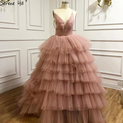 Rosa Tiered Einfache Brautkleider Kleider 2025 Hohe Qualität Backless Sexy Brautkleid HA2446 Nach Maß 