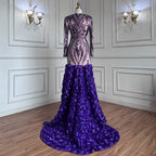 Vestidos de fiesta largos morados 2025, de lujo, con lentejuelas, estilo sirena, sexys, para chicas negras, vestidos de fiesta de gala 2025 LA72071 
