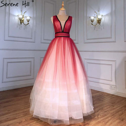 Red Simple Sexy Evening Dresses Ball Gowns 2025 Sleeveless Lace Up For Women Party LA71407