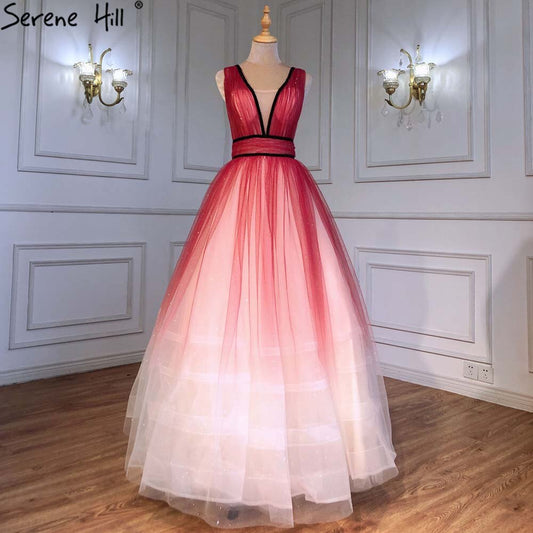 Vestidos de noche rojos sencillos y sexys, vestidos de gala 2025, sin mangas, con cordones para mujer, fiesta LA71407 