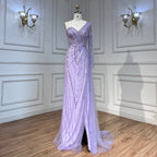 Vestido de noche árabe con un hombro al descubierto, corte sirena, menta, con cuentas, para mujer, para boda, fiesta, 2025, LA71859 