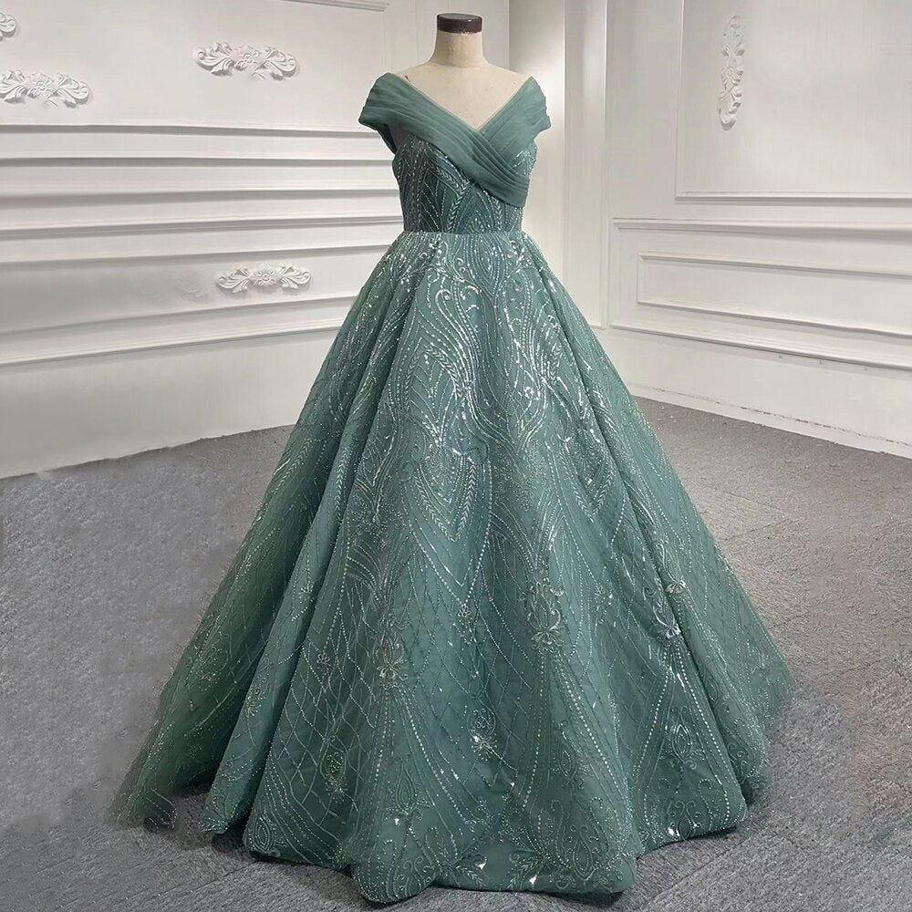 Vestidos de novia turquesa con cordones y cuentas, vestidos de noche largos para celebridades 2025 HM67421, alta gama, hechos a medida 