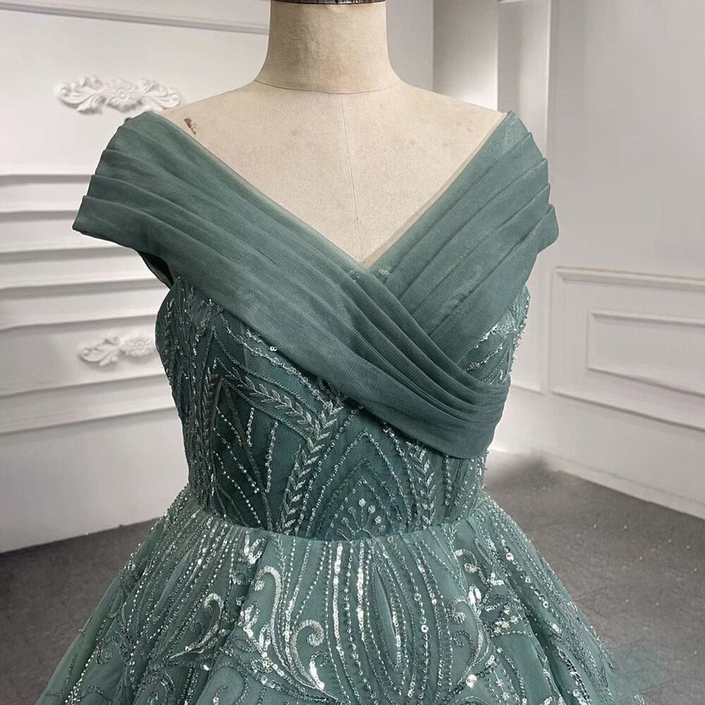 Vestidos de novia turquesa con cordones y cuentas, vestidos de noche largos para celebridades 2025 HM67421, alta gama, hechos a medida 