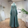 Türkis Meerjungfrau Elegant Mit Überrock Luxus Perlen Abendkleider Kleider Für Frauen Hochzeit Party 2025 LA72298 