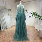 Türkis Meerjungfrau Elegant Mit Überrock Luxus Perlen Abendkleider Kleider Für Frauen Hochzeit Party 2025 LA72298 