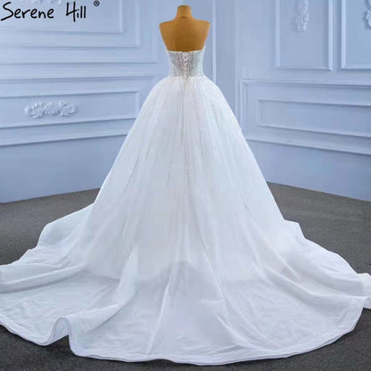 White Detachable Train Mermaid Wedding Dresses 2025 Beaded Luxury Bride Gowns HM67404 Custom Made