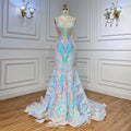 Vestidos de fiesta largos blancos 2025, de lujo, con lentejuelas, estilo sirena sexy, para chicas negras, vestidos de fiesta de gala 2025 LA72025 
