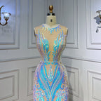 Vestidos de fiesta largos blancos 2025, de lujo, con lentejuelas, estilo sirena sexy, para chicas negras, vestidos de fiesta de gala 2025 LA72025 