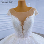 Weiß Luxus High-end Brautkleider 2025 Perlen Perle Lace Up Braut Kleider HM67306 Nach Maß 