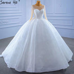 Weiß Luxus High-end Brautkleider 2025 Perlen Perlen Sparkle Braut Kleider HM67293 Nach Maß 
