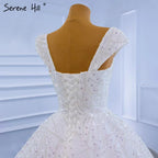 White Luxury Sexy Wedding Dresses 2025 Ruffles Beaded High-end Bride Gowns HM67321 Custom Made