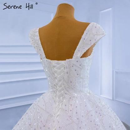 White Luxury Sexy Wedding Dresses 2025 Ruffles Beaded High-end Bride Gowns HM67321 Custom Made