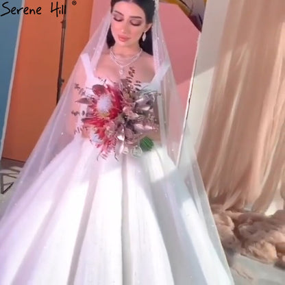 White Luxury Sexy Wedding Dresses 2025 Spaghetti Straps Beading High-end Bride Gowns HA2468 Custom Made