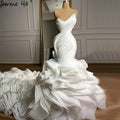 Vestido de novia elegante de sirena blanca, escote corazón, flores sexys, vestido de novia de alta gama 2025 HM67212 